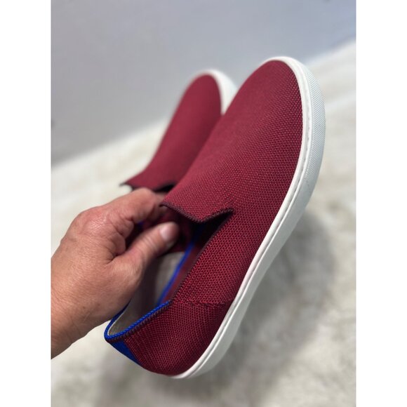 Rothys Slip-On garnet red knit Sneakers women Size 8 - Picture 9 of 10